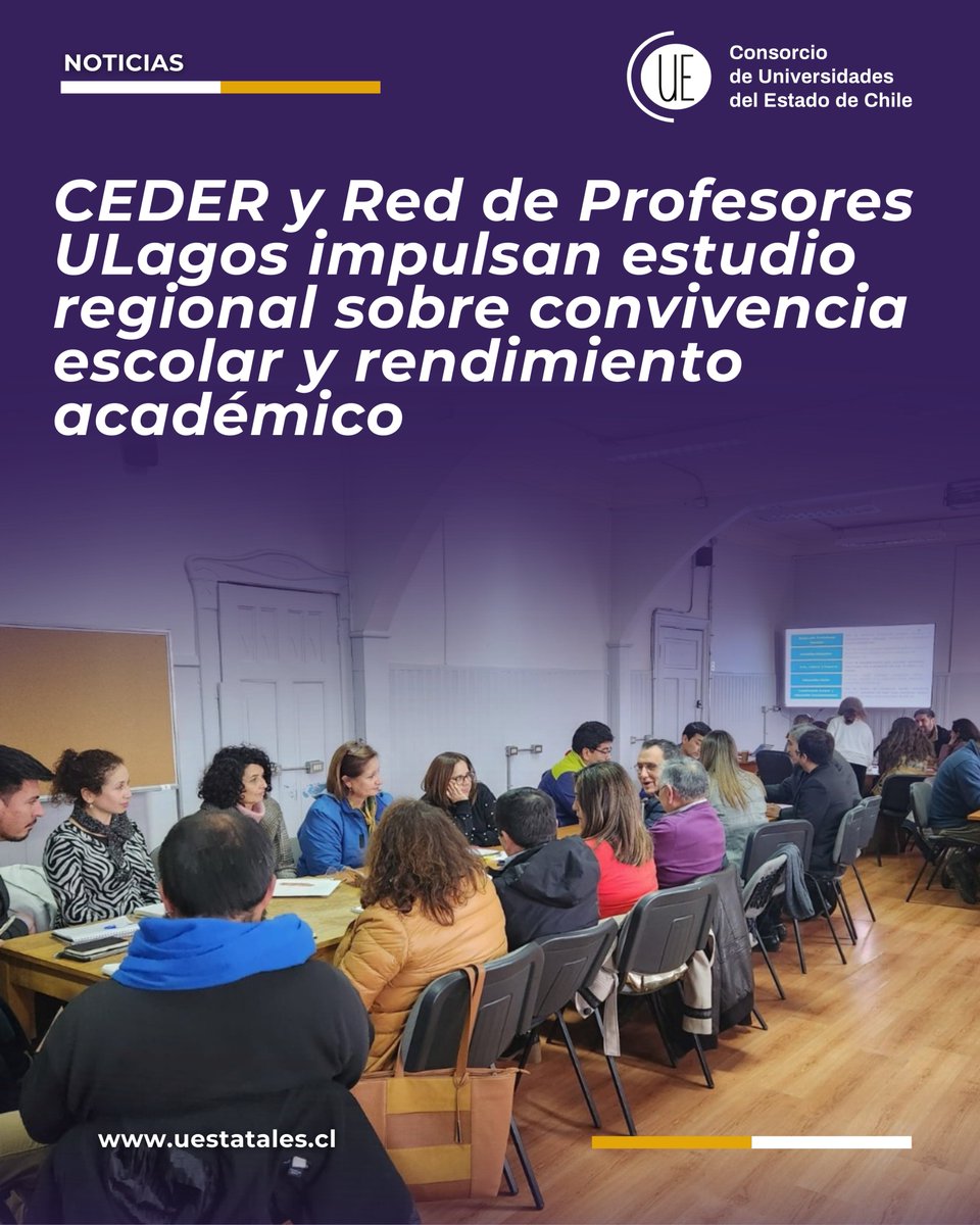 CEDER junto a la Red de Profesores #ULagos, inició un estudio para analizar cómo la convivencia escolar y los factores socioemocionales inciden en el rendimiento académico en la región.  
Nota completa buff.ly/e3fSFaO
#CEDERULagos #osorno #puertomontt #chiloe #palena
