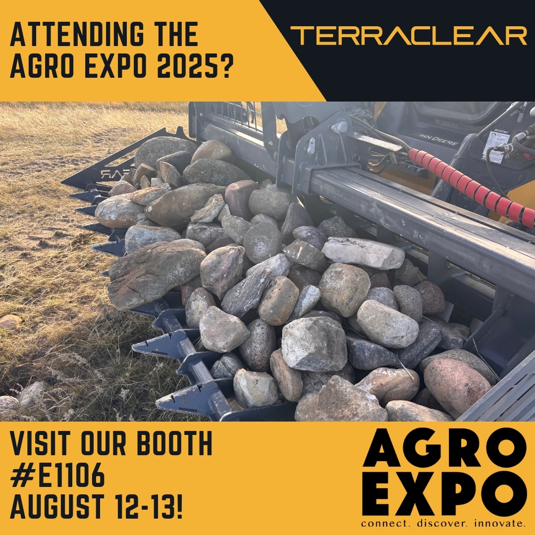 TerraClearInc's tweet photo. Hey Agro Expo attendees! Make your plan to visit the TerraClear booth to determine and schedule the best rock management solution for your farm this season!
#FarmShow #RockMap #Ag #RockPicking #Farming #RockPicker #AgTech #TerraClearRocks #Agriculture https://t.co/H5Ykoo4Or4
