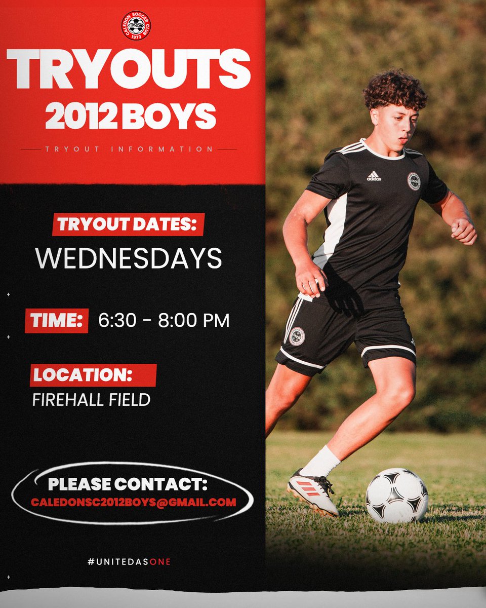 2012 Boys High Performance ⚽️
Sharpen your skills and compete at the next level every Wednesday!

🗓 Wednesdays
⏰ 6:30–8:30 PM
📍 Firehall Field

Ready to elevate your game? Reach out at caledonsc2012boys@gmail.com to join!

#CaledonFC #HighPerformance