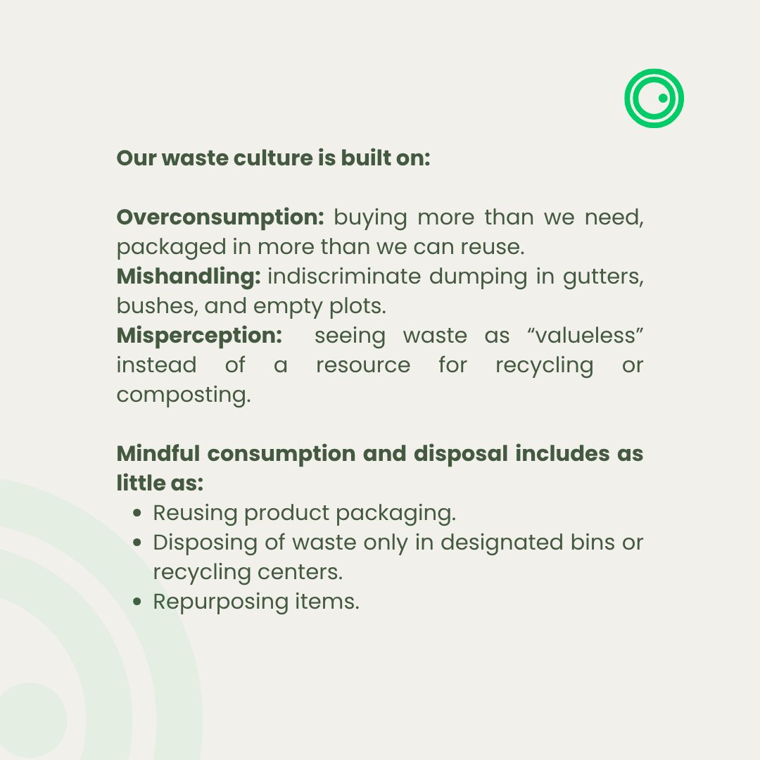 WeareEarthOn's tweet photo. Nigeria’s waste culture tells an ugly story with a majority of the population as characters.
It’s time to rethink how we consume, discard, and value what we call “waste.”
Change starts with awareness -  and it begins with you. https://t.co/CdGszJ1zya