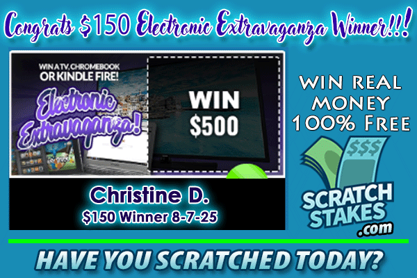 🥳Congrats, Christine D. — $150 Electronics Extravaganza #Winner!🏆

🤑Play 80 FREE #scratchoff #games, #win FREE Instant Cash up to $25,000!
🏆Enter to win a $299,999.99 Cash Jackpot!
💸$100 Daily Cash #Winner Guaranteed!

🤔Have you scratched today?
👉 ow.ly/bUgv50WCQ1B