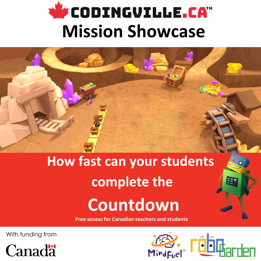This Coding Using Blocks mission challenges your students to help ROBO complete the countdown! Try it by signing up below:

codingville.ca