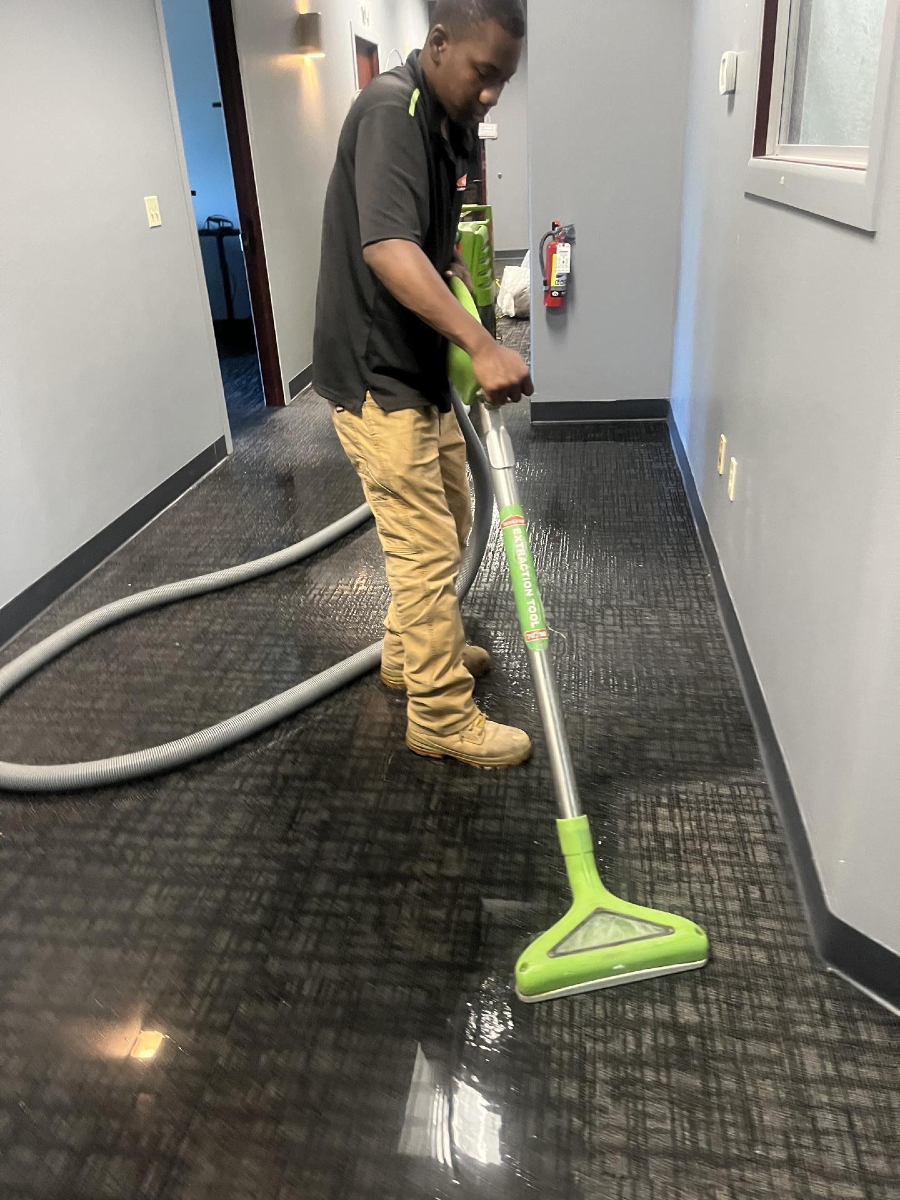A soft clog in an upstairs restroom ran overnight, affecting multiple rooms on two floors. Our team was on site quickly to remove water, address affected materials, and start the restoration process. 💚 #SERVPRO #WaterDamageCleanup #HereToHelp