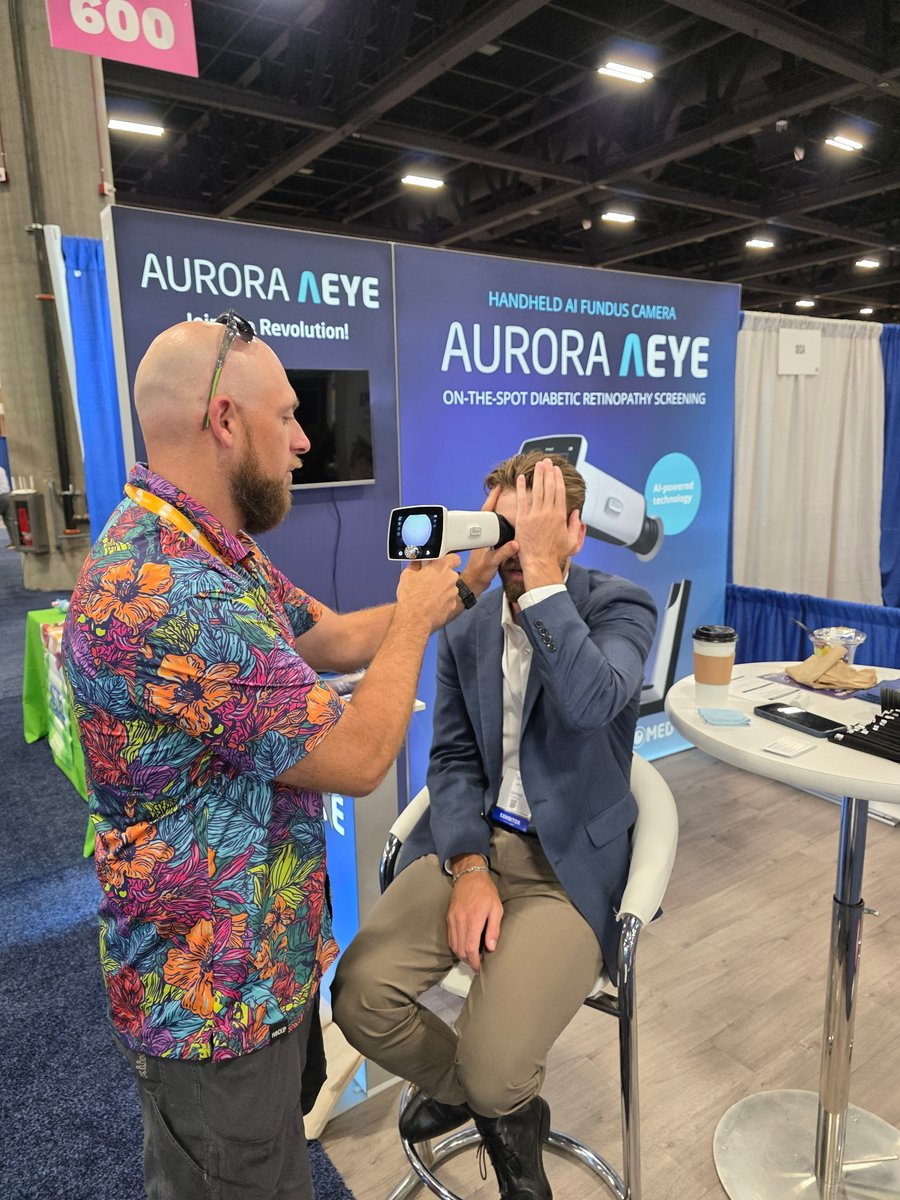 Seeing so many clinicians focused on our shared work of improving outcomes for patients with diabetes has us glowing after #ADCES 2025. Retina Specialist Dr. Blake Cooper shared insightful information on how Aurora AEYE can be integral to a DR screening program.