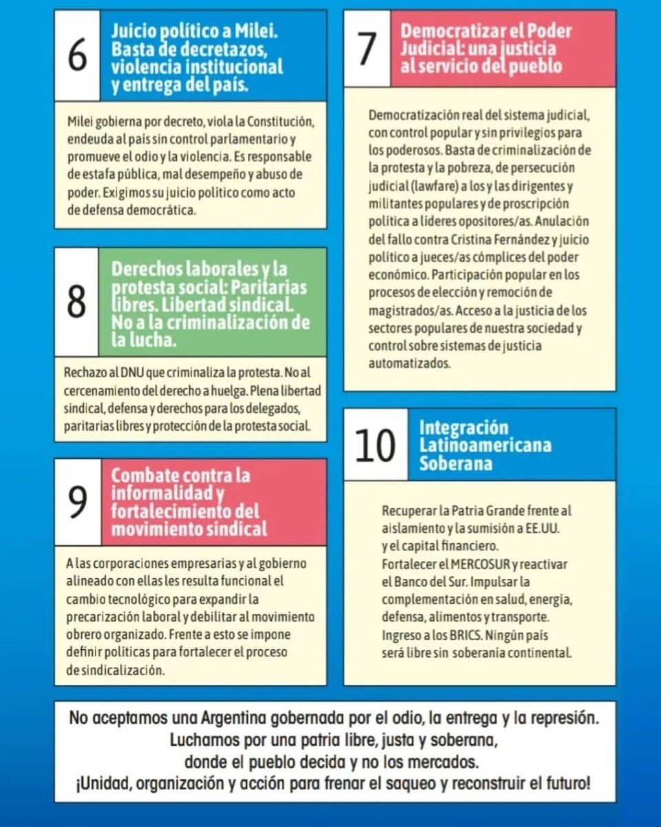 10 medidas urgentes ante la tiranía de Milei #ParaOtraArgentina <a href="/CTAok/">CTA-T</a>