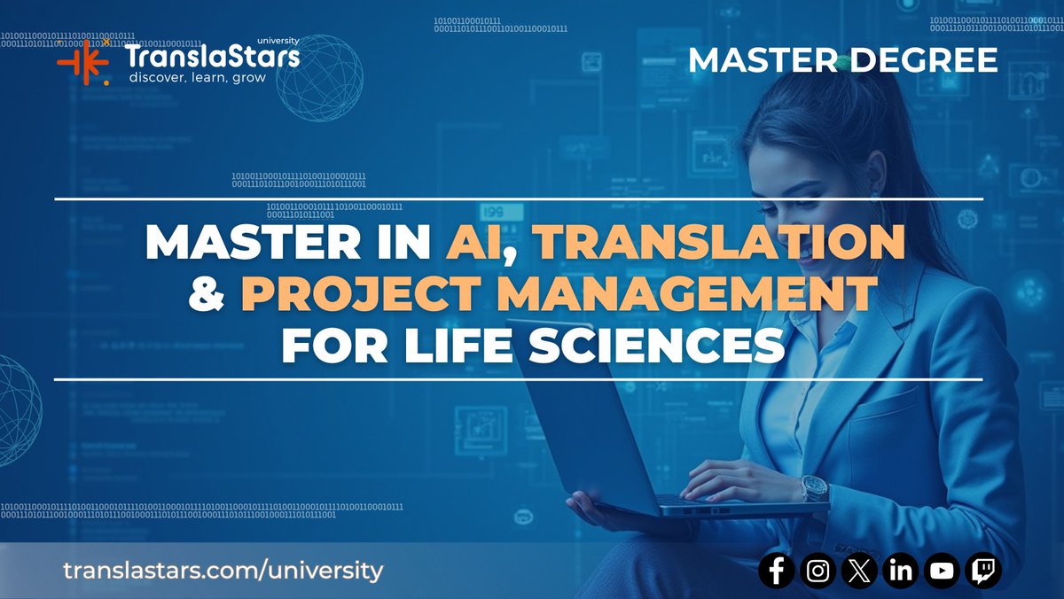 🌟 From vendor to vital partner!
Master the #AI+#LifeScience stack clients renew, not replace.
🗓️ LIVE 3-mo Master, Feb–Apr ’26

Learn:
🤖 LLMs
💊 CTD
🧪 Trials
🔍 LV
🎙 Interpreting
✍️ Med writing
📂 AI-PM

⏳ translastars.com/course/master-…