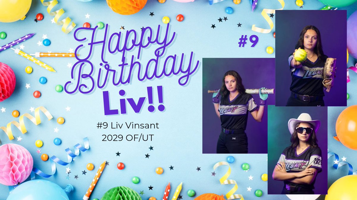 CLegacy_Black's tweet photo. Happy Birthday to our #9 Liv Vinsant!! We hope you have such an AMAZING day celebrating!! 🥳🎉💜🩵 https://t.co/t15OInjoXR
