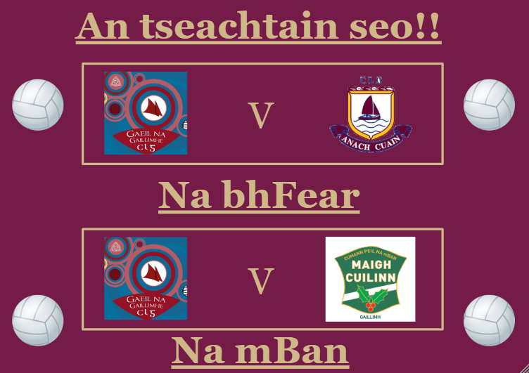 lonergp11's tweet photo. Tá seachtain mór eile ag teacht don chumann!! Tá foireann na bhfear ag imirt sa chluiche leathcheannais don chraobh agus na mná ag imirt sa chluiche cheannais don sraith. Sonraí le teacht!! https://t.co/e5GaB18pq4