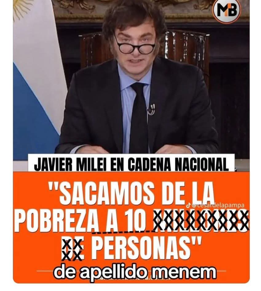 Hizo una cadena nacional y culpo al Congreso de la caída estrepitosa de su imagen pero se olvido que la corrupción asquerosa del Clan Menem con sus negocios millonarios expuso q son una banda de saqueadores del estado.
Martín Menem será el padre de la derrota