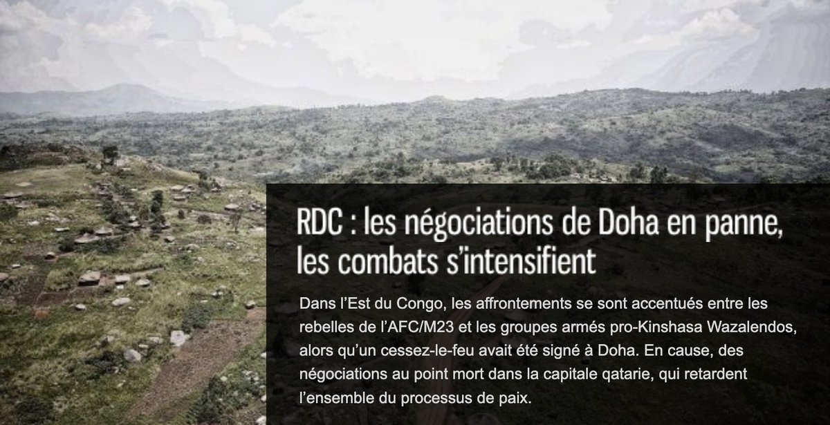 🔴🇨🇩#RDC : les négociations de #Doha en panne, les combats s’intensifient. Un article à lire sur 👉 afrikarabia.com/wordpress/rdc-…