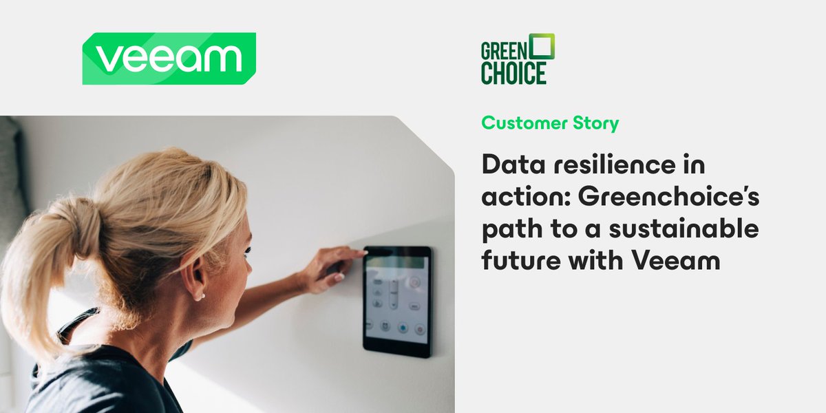 Veeam EMEA (@veeam_emea) on Twitter photo M365 #dataResilience = Sustainability in action. 💡🌱
<a href="/Greenchoice/">Greenchoice</a> cut backup times by 10%, slashed admin workload by 25%, & boosted availability—thanks to #Veeam.
Smart data. Smart energy. Read the story here: bit.ly/45EcCVq
#VeeamDataPlatform <a href="/SoftwareONE_NLD/">SoftwareOne Benelux</a> M365 #dataResilience = Sustainability in action. 💡🌱
<a href="/Greenchoice/">Greenchoice</a> cut backup times by 10%, slashed admin workload by 25%, & boosted availability—thanks to #Veeam.
Smart data. Smart energy. Read the story here: bit.ly/45EcCVq
#VeeamDataPlatform <a href="/SoftwareONE_NLD/">SoftwareOne Benelux</a>