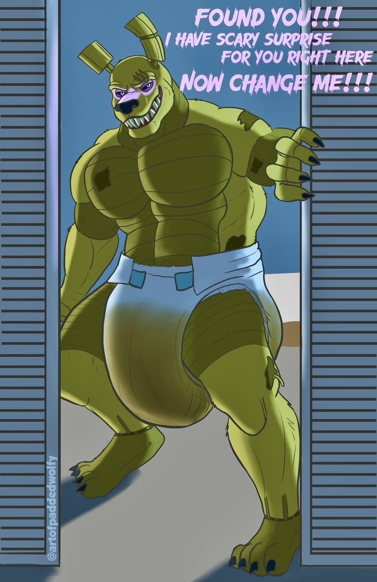 Don’t let springtrap find you!! 

Unless…. you want to change him

#Diaperfur #abdlart #diaperfurart #abdl #Diapers #messy #messydiaper