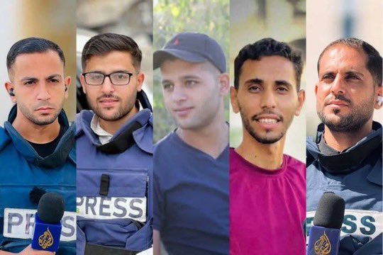 قتلوا الشهود، #أنس_الشريف وزملاءه،  للتستر على الجريمة الأفظع في عموم #غزة. فلنكن كلنا شهودا على فظائعهم، حتى لا تنطمس آثار الجريمة..