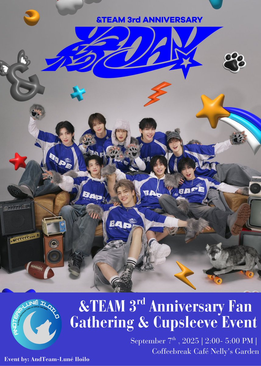 andteamluneilo's tweet photo. 🐺 🌙 𝗪𝗘 𝗟𝗜𝗡𝗞! 🌙 🐺

Let's celebrate &amp;TEAM's 3rd Anniversary together!
Get some great freebies and have a wonderful time with our fellow Iloilo LUNÉs. ( ˶ˆᗜˆ˵ ) 

#andTEAM
#andTEAM3rdAnniversary 

(+) https://t.co/TDywLiKRVD