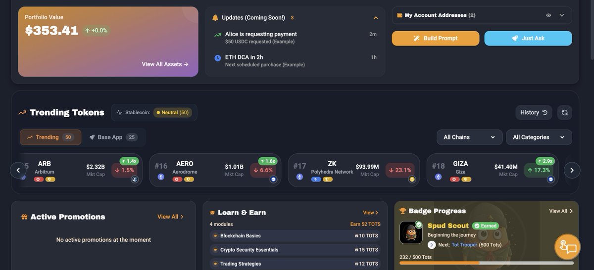 tator_trader's tweet image. Yo Tator, what’s trending? 🔥
Me: the trend, why it’s hot, how early you are, your opportunity, potential returns, market data, risk analysis, strategy tips, risk mitigation, momentum phase, quick buy prompt…
did I miss anything?
