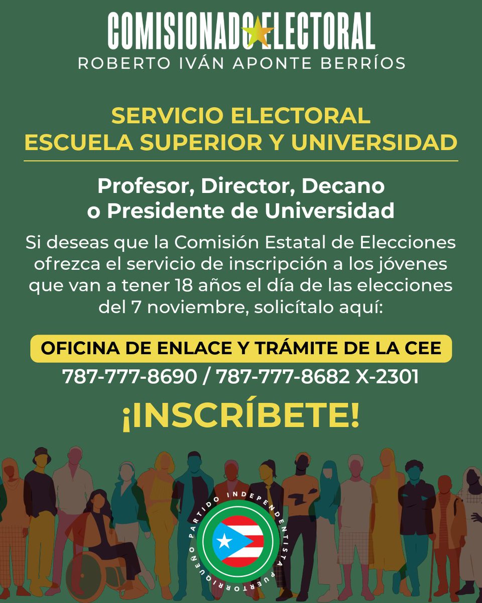 Ahora que comienza el semestre escolar en las escuelas superiores y universidades, muchos estudiantes desean inscribirse para votar en las próximas elecciones.
📞 Facilita su proceso de inscripción llamando a: