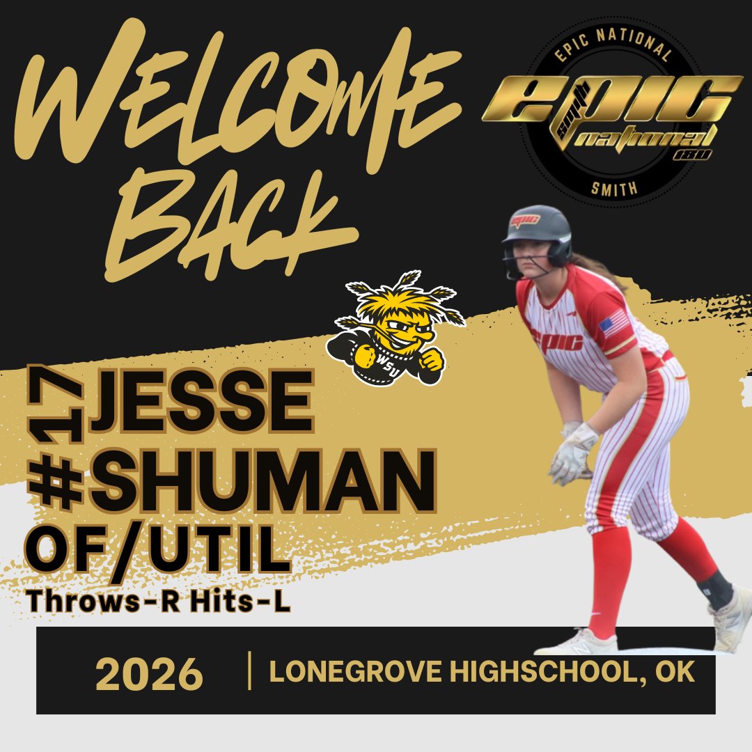 Epic National 18U Smith (@epicnational18) on Twitter photo The loaded #Epic 25/26 roster continues
Welcome back our most seasoned player <a href="/shuman2026/">JesseShuman2026</a>, our OF/UTIL <a href="/GoShockersSB/">Wichita State Softball</a> commit. #senior year is going to be full of 💣💣💣 The loaded #Epic 25/26 roster continues
Welcome back our most seasoned player <a href="/shuman2026/">JesseShuman2026</a>, our OF/UTIL <a href="/GoShockersSB/">Wichita State Softball</a> commit. #senior year is going to be full of 💣💣💣