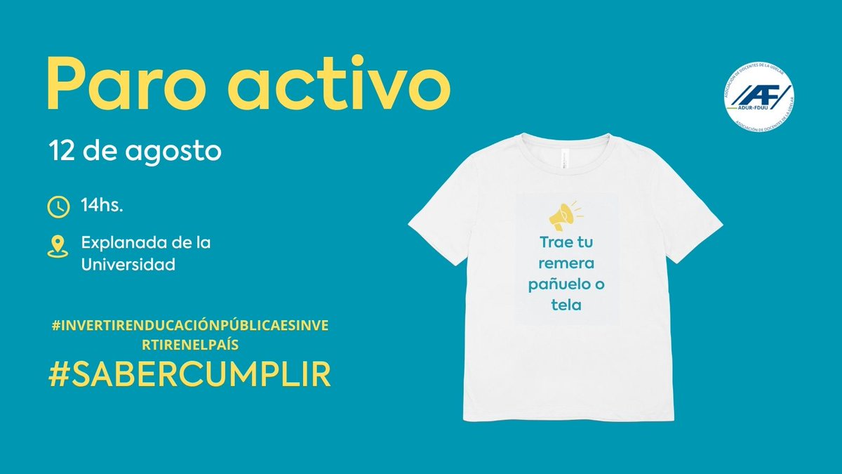 📣Estaremos desarrollando una jornada de serigrafía en el marco de la campaña por la defensa del presupuesto universitario ✊️
#invertireneducaciónesinvertirenelpaís y es #sabercumplir