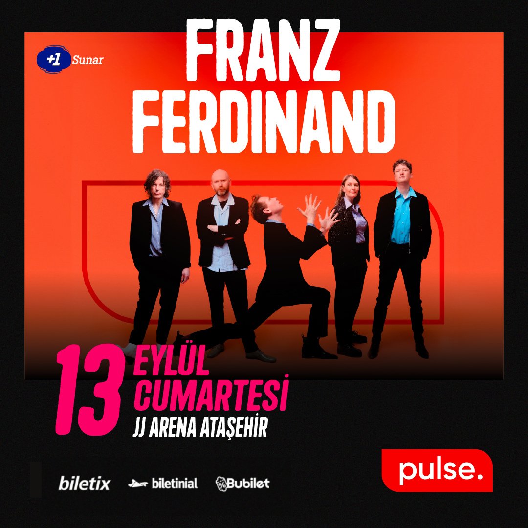 Indie rock tanrıları Franz Ferdinand, enerjisi hiç tükenmeyen performanslarıyla 13 Eylül’de JJ Arena Ataşehir ’de. 🎶 🎟️ Biletler: jly.at/4fvIbEp