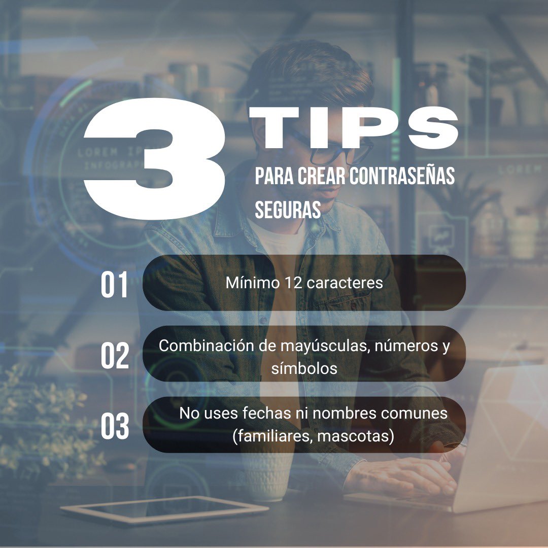 Globalsecperu's tweet photo. 🔒 Protege tu información y evita suplantaciones con estos 3 tips para contraseñas seguras. 

Ciberseguridad y confianza, nuestro compromiso

#Ciberseguridad #Contraseñas #SeguridadDigital https://t.co/Zm38sPAvGW