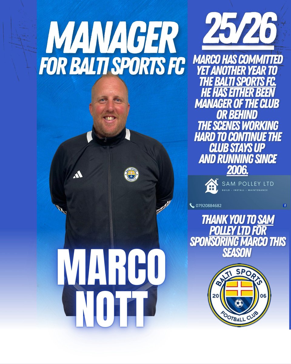 Marco Nott ✍️ 

The main man himself, the club wouldn’t be running without Marco and everyone locally, and in the league appreciates all the hard effort he has put in since 2006.

Thank you to Sam Polley Ltd for Sponsoring Marco this season💛