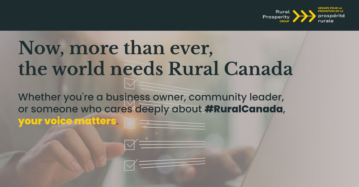Compass Rose (@compassrosegr) on Twitter photo Your opinion can help shape the future of #RuralCanada.
The <a href="/RPG_GPPPR/">Rural Prosperity - Prospérité rurale</a> is inviting Canadians from coast to coast to share their priorities, concerns and hopes for rural communities and the policies needed to make them thrive. Whether you’re a business owner, a community leader, Your opinion can help shape the future of #RuralCanada.
The <a href="/RPG_GPPPR/">Rural Prosperity - Prospérité rurale</a> is inviting Canadians from coast to coast to share their priorities, concerns and hopes for rural communities and the policies needed to make them thrive. Whether you’re a business owner, a community leader,