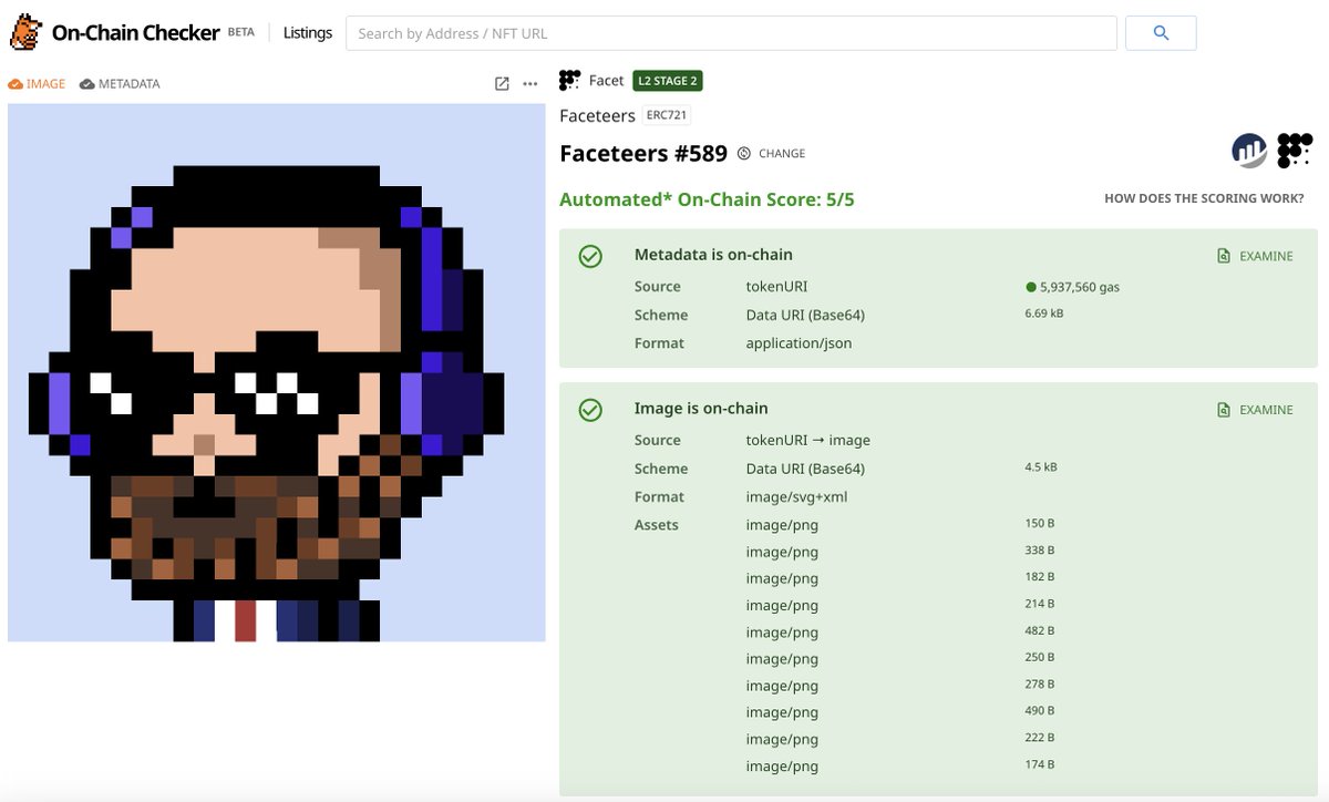 Congratulations to <a href="/0xFacet/">Facet</a> for becoming the first ever general-purpose Stage 2 Ethereum rollup on L2Beat!

On-Chain Checker congratulates by upgrading all Facet assets with the new and shiny green L2 STAGE 2 badge

⛓️💚