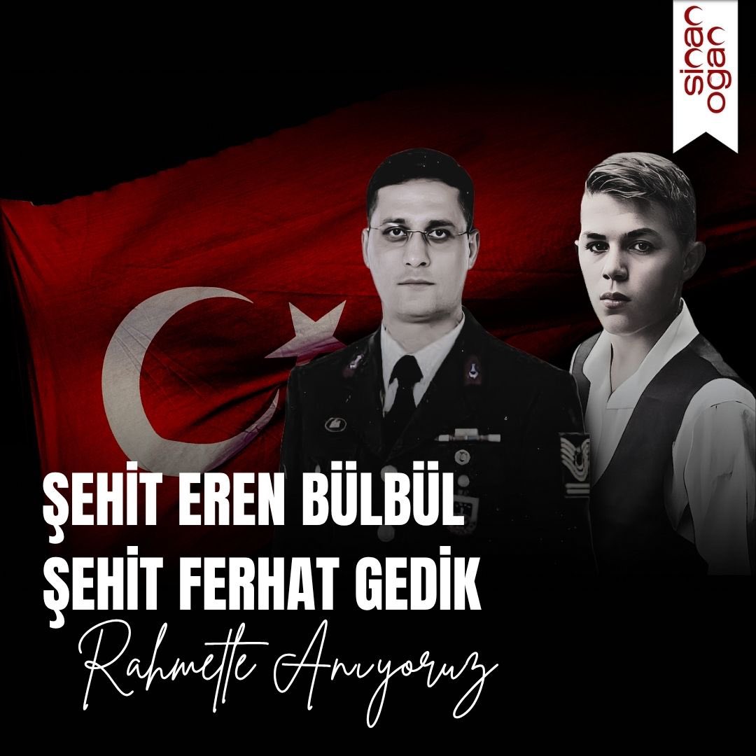 15 yaşında koca bir yürek Eren Bülbül… 41 kurşunla şehit edilen kahraman Astsubay Ferhat Gedik… Vatan uğruna can veren iki yiğidimizi rahmet, minnet ve saygıyla anıyoruz. Aziz hatıralarınız sonsuza dek yaşayacak. 

#İyiKiVarsınEren #FerhatGedik