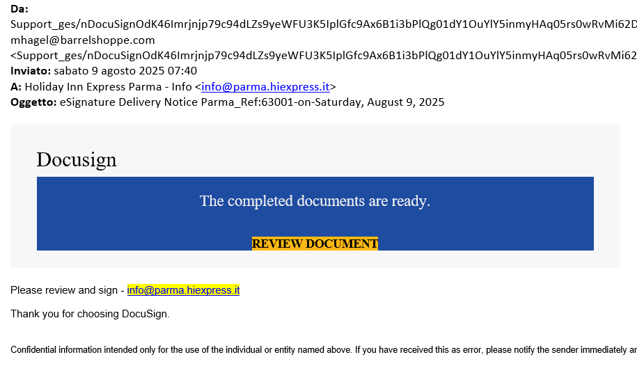 ShadowOpCode's tweet photo. 🚨ALERT!📷 #phishing attempt to an italian hotel spotted! 📷#HotelAstoria #DataBreach : https://t.co/ENyD0CISOJ

AnyRun: https://t.co/5DygbgvtG1
Exfil: hxxps://docu[.]thunder[.]com[.]de/sJXtJ/? https://t.co/ngbuSAly0t