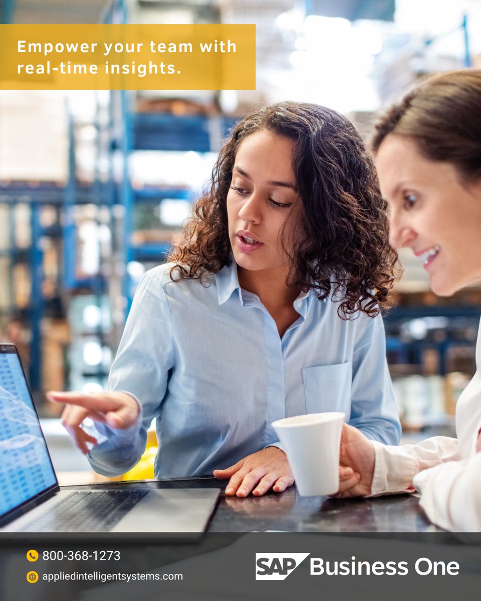 Empower your team with real-time insights. SAP Business One turns data into smart decisions.

#appliedintelligentsystems #sapbusinessone