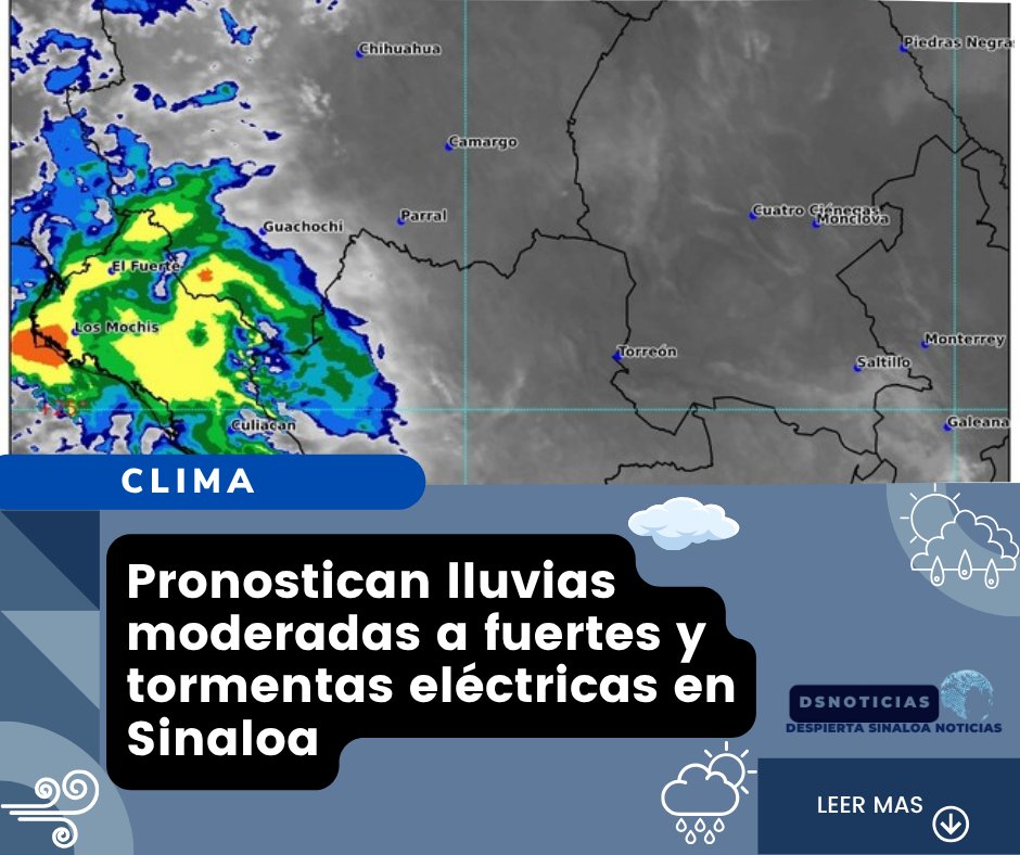 El estado de Sinaloa se encuentra bajo la influencia de un sistema de nubosidad que está generando lluvias de intensidad variada en varios municipios, según el más reciente pronóstico meteorológico  despiertasinaloanoticias.com/pronostican-ll…