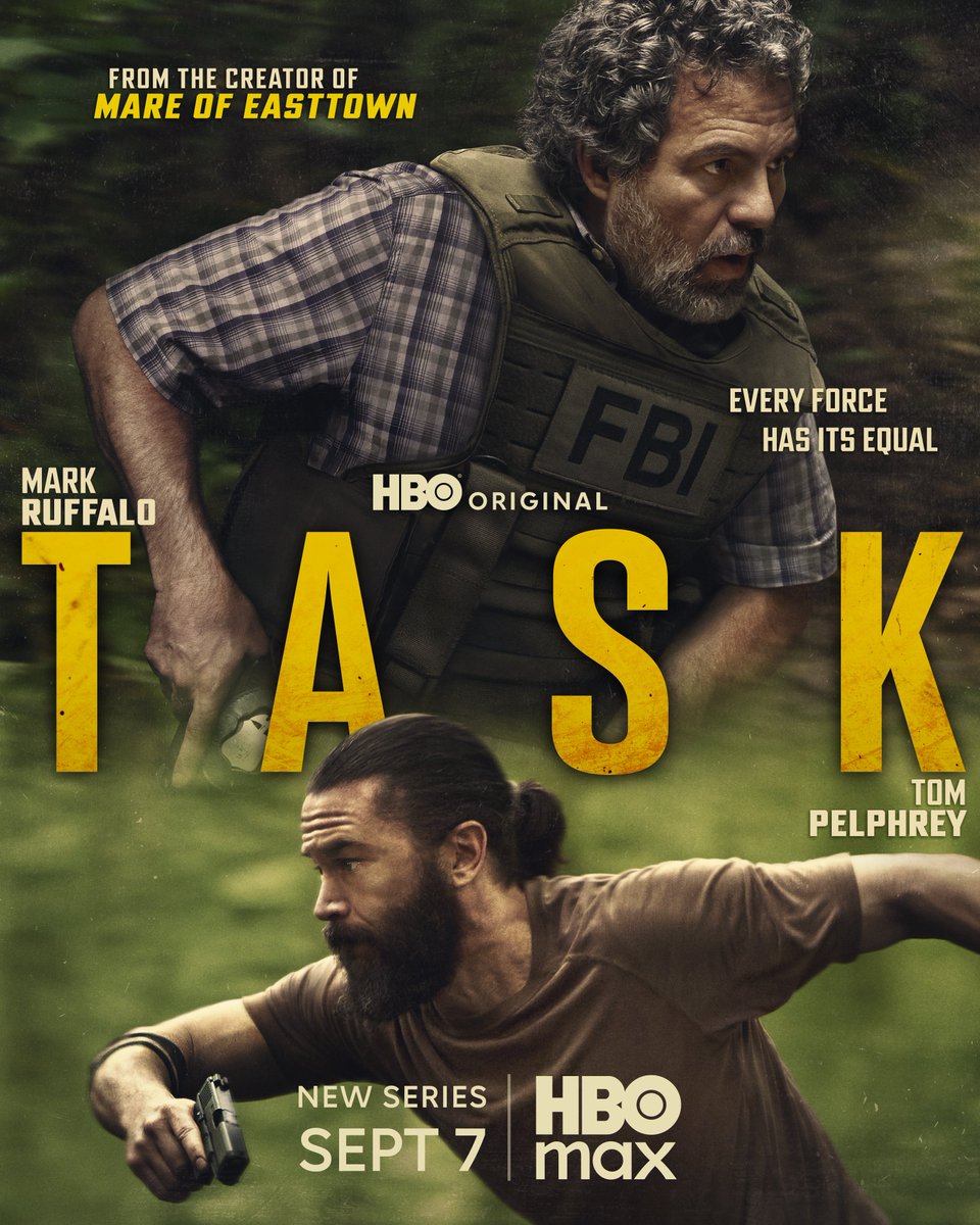 hbomax's tweet photo. Every force has its equal. Trailer tomorrow.
From the creator of #MareOfEasttown, #Task premieres September 7 on HBO Max. https://t.co/rupXZK9fLJ