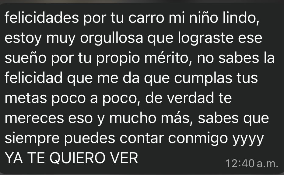 davidsayid's tweet photo. por mensajes así es que todo valió la pena, el mustang solo fue la meta que se logró pero el verdadero premio fue tener gente tan hermosa apoyándome, te adoro @fabianacoell0 🫶🏽 https://t.co/dytqPosi7A