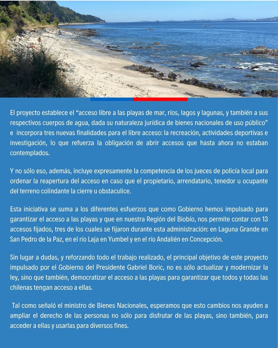 [📰 COLUMNA DE OPINIÓN]
Hace unos días, <a href="/elsurcl/">Diario El Sur</a> publicó una columna de opinión, autoría del Seremi Sebastián Artiaga, donde explica detalles del proyecto de ley que busca actualizar y perfeccionar la legislación vigente respecto a la fijación de acceso a playa. Léela aquí!