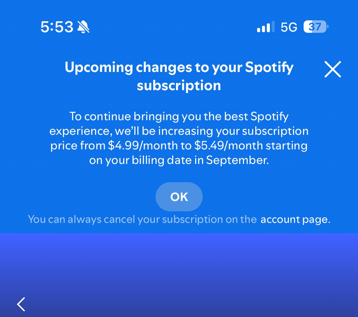 raghazzza's tweet photo. wtf @Spotify why
and the “you can always cancel” part!! it’s like intentionally trying to lose subscribers https://t.co/GT7b28KAD8