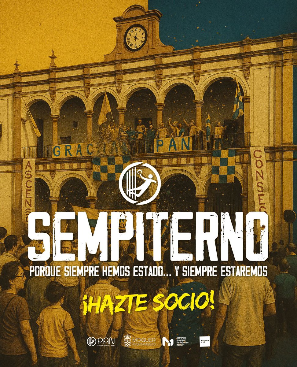 🎉🏆 SEMPITERNO
Siempre hemos estado… y siempre estaremos.
En victorias y derrotas, en cada grito y abrazo.
💛💙 Aquí no se trata solo de ganar, sino de creer juntos.

📅 Esta semana, 20:00-21:30 h en la sede del club → ¡Hazte socio/a!

#SempiternoPAN #HazteSocio