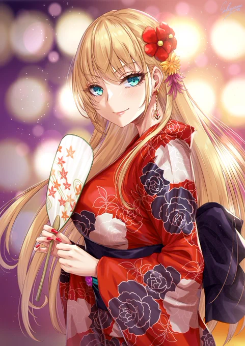 浴衣金髪お姉さん