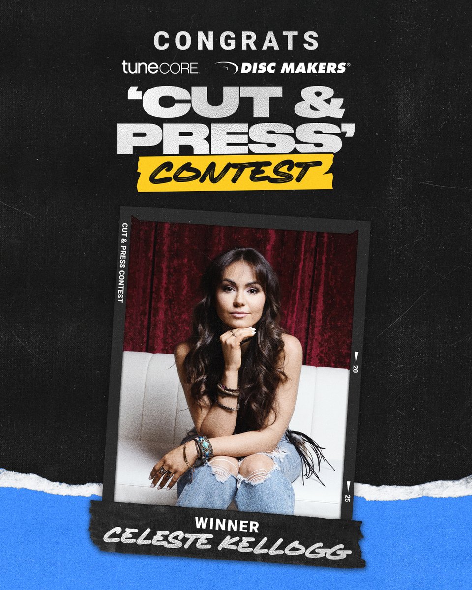 TuneCore's tweet photo. Congrats to TuneCore artist @CelesteKellogg, the official winner of our Cut &amp; Press Vinyl Contest with @discmakers 💿

Celeste just scored a free 100-record vinyl pressing of her next album and we can’t wait to hear it spin! https://t.co/7ssplCfP2Q