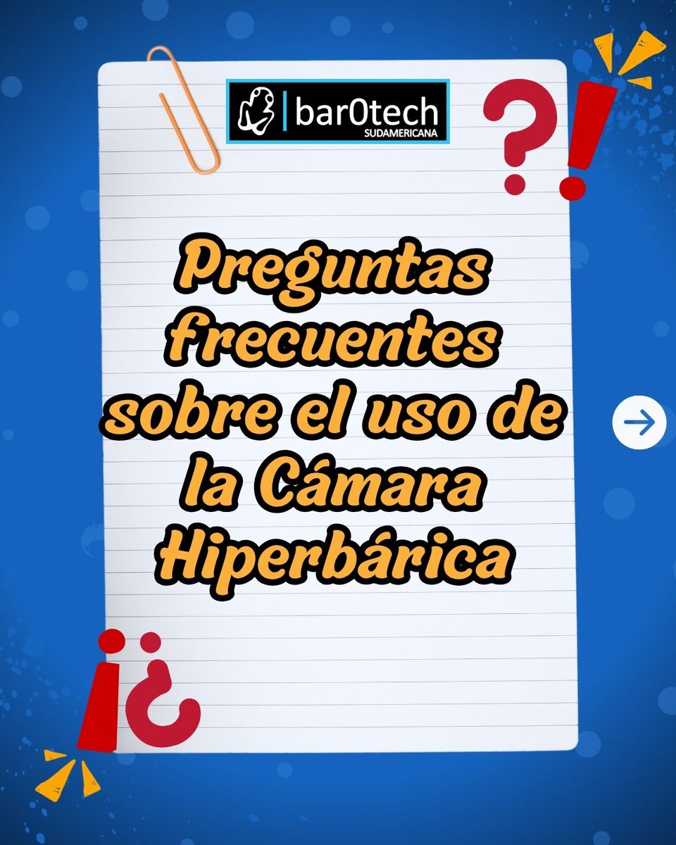barotechsa's tweet photo. Tenés dudas sobre la cámara hiperbárica? 💬

En Barotech Sudamericana respondemos las preguntas más comunes para que conozcas cómo funciona, cuáles son sus beneficios y qué tener en cuenta antes de utilizarla. https://t.co/PiHQymncWr