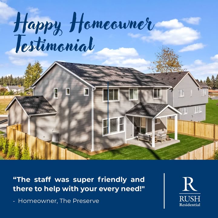 🌟 Few things make us happier than seeing our Rush homeowners love where they live. 🏡

Ready to find your perfect fit? Stop by The Preserve daily from 12–5 PM or call us at (253) 858-3636—we can’t wait to welcome you home!

Explore The Preserve: bit.ly/3wX6SId