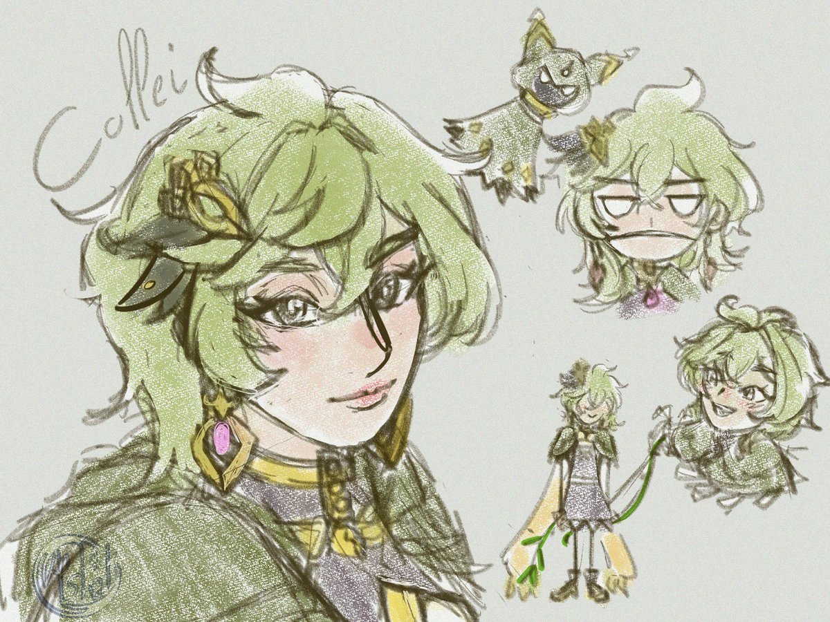 Alshat7Draw's tweet photo. Little collei sketchs because I miss her and the Sumeru cast🌿

#GenshinImpactfanart #genshinimpactcollei #collei #sumeru #Sketching https://t.co/FYTy1Rugyv