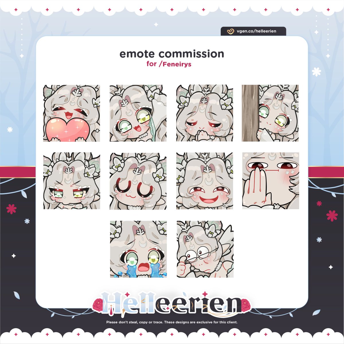 Got DISCOUNTS on my Live2D only Art, and Art + Rigging on VGen now until Sept 11! 🎨✨
This is only to fill the 2 open slots I have for Nov &amp; Dec.

- Payment plans available 💖

Also, reminder that my waitlist for emotes &amp; more opens Sept 1 for October onward!🎀
#ENVtuber