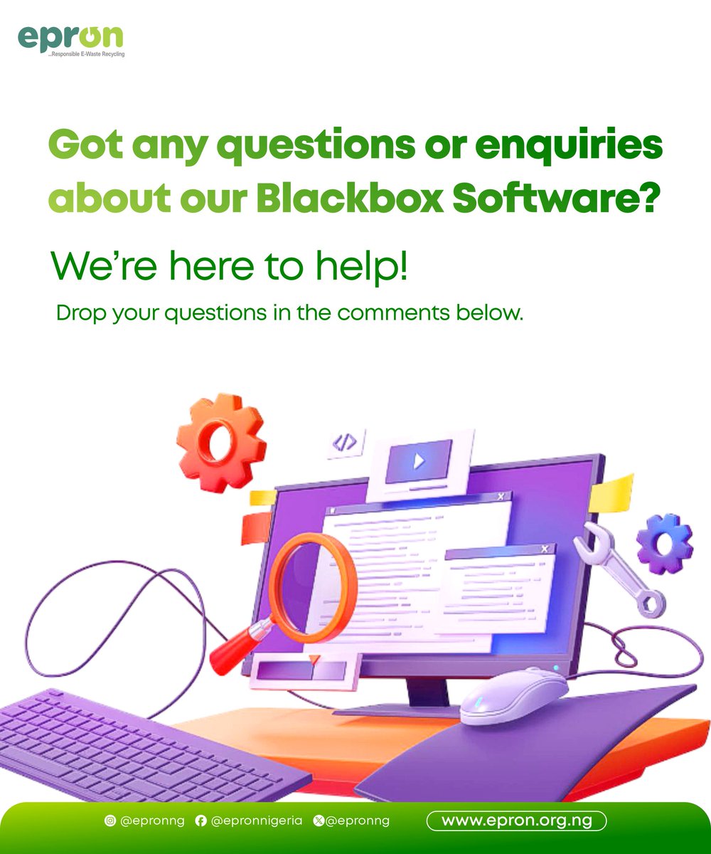 Got any questions or inquiries about our Black Box Software?

We’re here to help you get the answers you need, quickly and clearly.

Drop your questions in the comments below 👇. We're ready to respond and guide you every step of the way.

#EPRON #Blackbox #EEE #EwasteAwareness