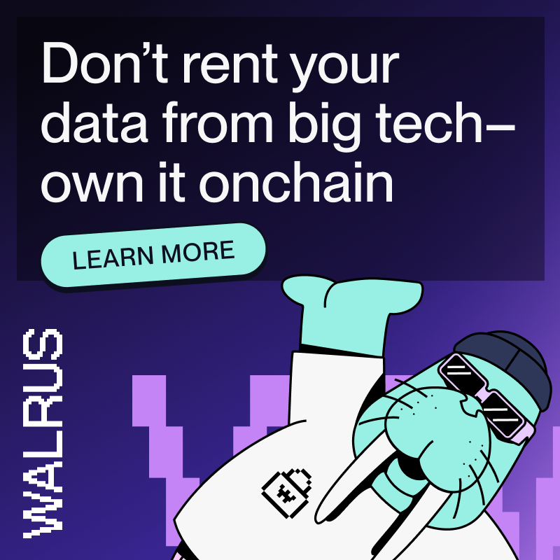WalrusProtocol's tweet photo. Big Tech doesn’t own you. So why do they own your data?

Walrus puts your data back in your hands, onchain.

Learn more about Walrus 🦭.