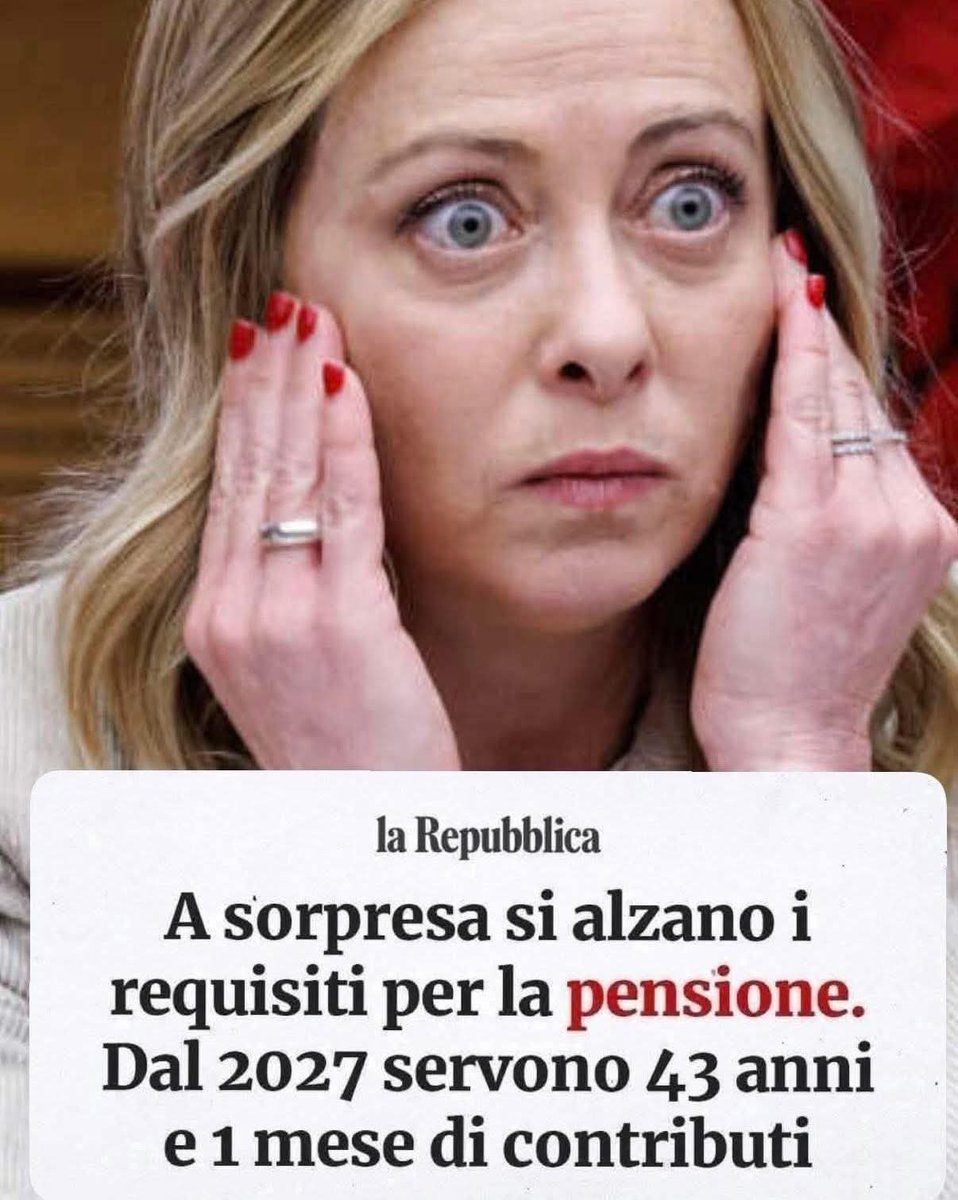 Fidatevi di #GeorgiaMaloni che doveva abolire la #Fornero con Salvini e Tajani...