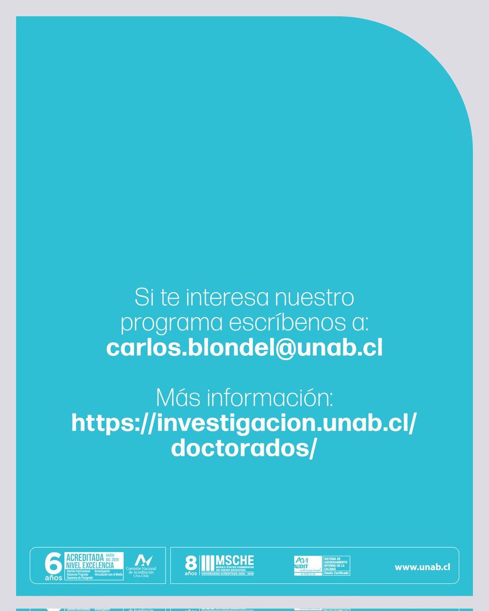 Postula desde hoy a nuestro doctorado en Biomedicina hasta el 12 de septiembre. Mas info aca 👇🏻

investigacion.unab.cl/doctorados/doc…

Consultas a carlos.blondel@unab.cl