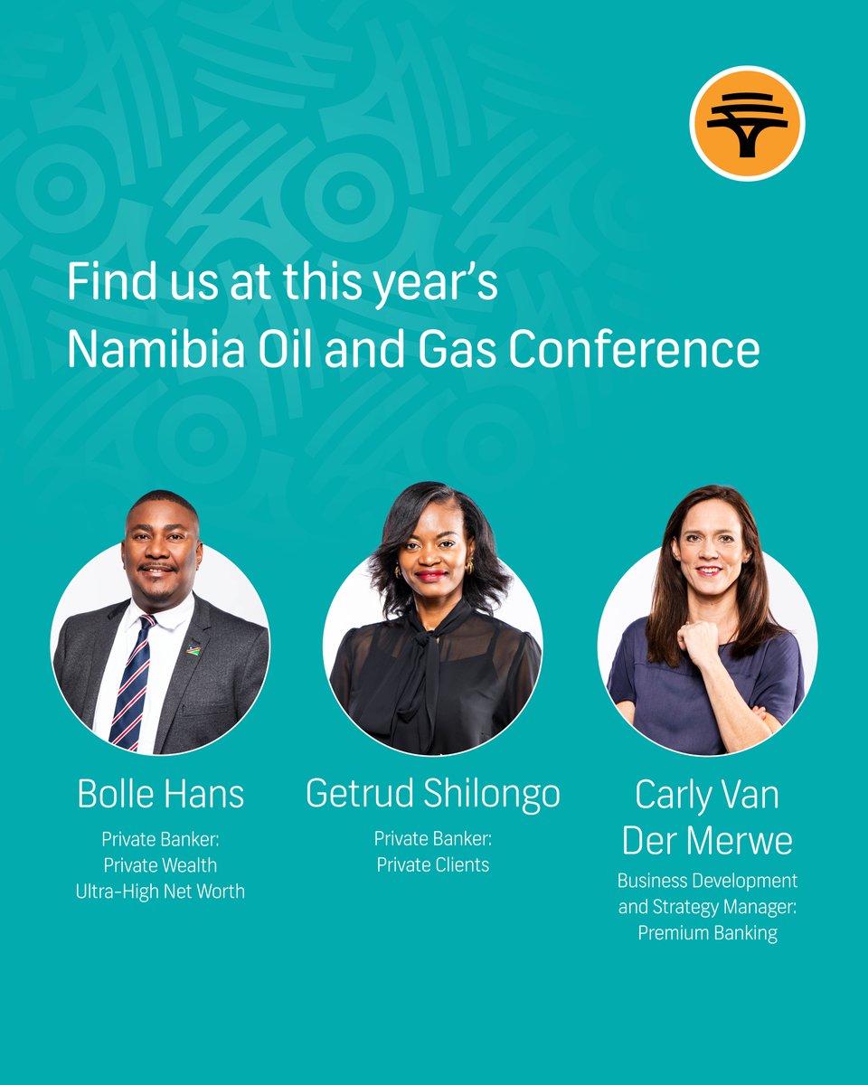 FNB Namibia (@fnbnamibia) on Twitter photo Our team of experts is on the ground, ready to engage, collaborate, and co-create solutions that enable long-term, inclusive investment in Namibia’s energy sector.
 
We look forward to productive dialogue and strategic partnerships that will shape the future of the country’s Our team of experts is on the ground, ready to engage, collaborate, and co-create solutions that enable long-term, inclusive investment in Namibia’s energy sector.
 
We look forward to productive dialogue and strategic partnerships that will shape the future of the country’s