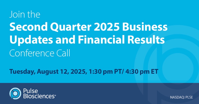 Pulse_Bio's tweet photo. Pulse Biosciences will host a conference call tomorrow to report business and financial updates for the second quarter of 2025.