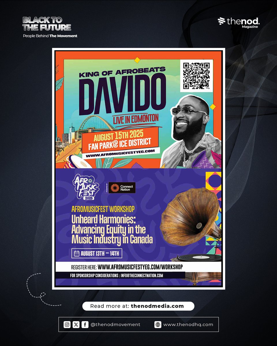 thenodhq's tweet photo. The #afromusicfestyeg Workshop 2025 is more than a music festival; it’s a call to connect, create, and catalyze change.

From August 13-14, they are bringing together artists, industry professionals, and equity champions to unpack the real conversations shaping Canada’s https://t.co/n4QngYsd8O