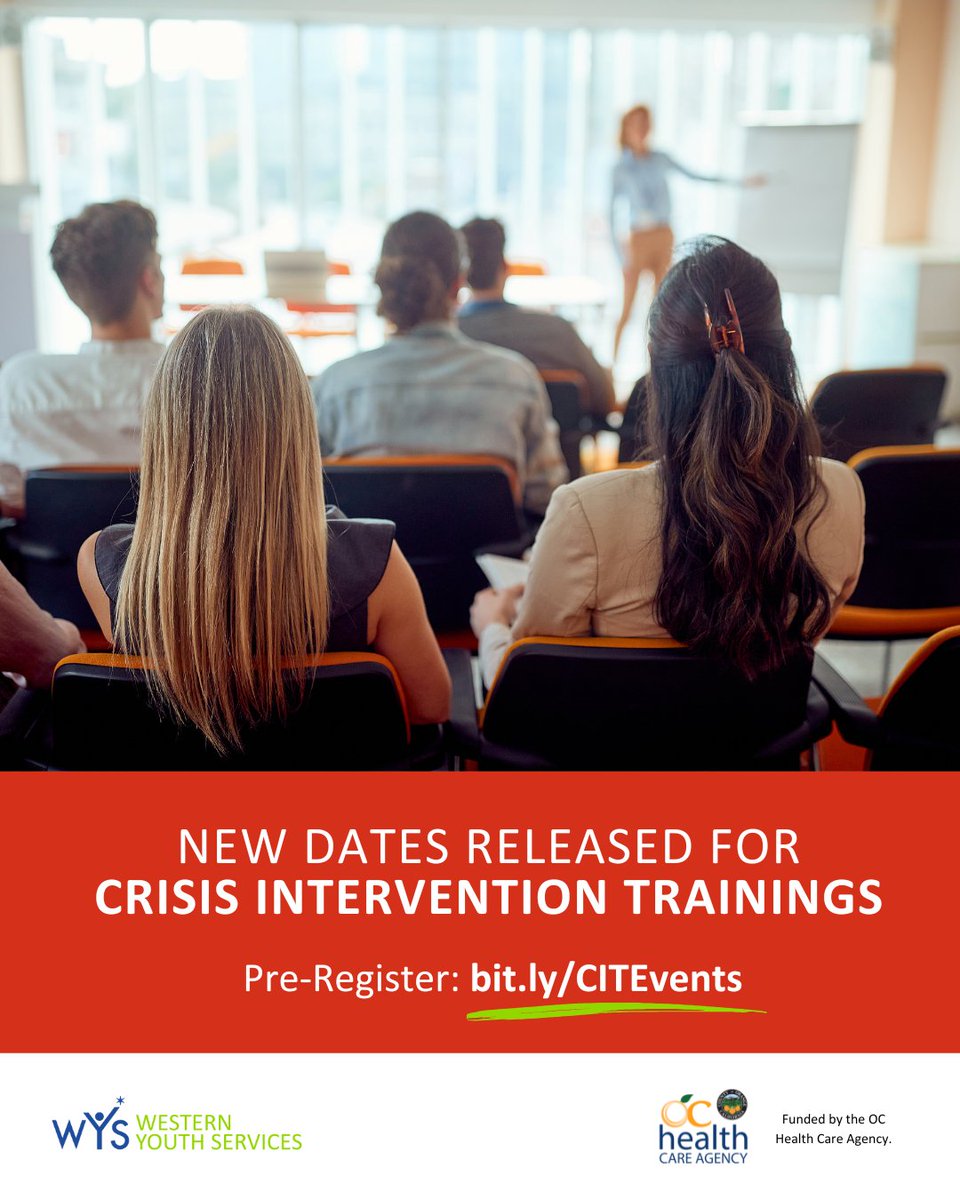 There’s still time to register for this week’s no-cost trainings from Western Youth Services! 

🔗 BHTC: bit.ly/ocbhtc
🔗 CIT: bit.ly/citeventbrite

Collaborative Partners: <a href="/ochealthinfo/">ochealthinfo</a> | <a href="/omid/">Omid — e/acc</a>.multicultural.institute | @caloptima